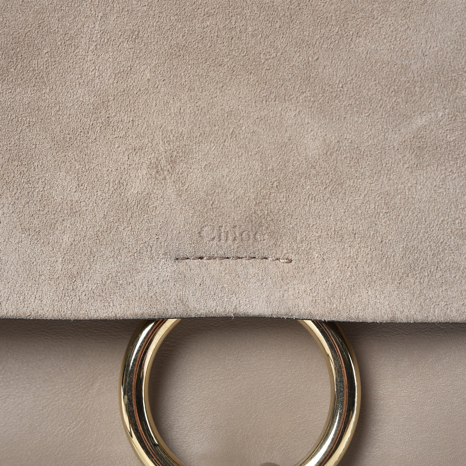 Chloe Calfskin Suede Medium Faye Shoulder Bag Motty Grey 8 of 14