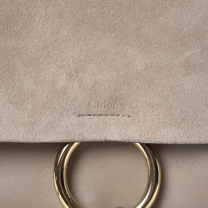 Chloe Calfskin Suede Medium Faye Shoulder Bag Motty Grey 8 of 14
