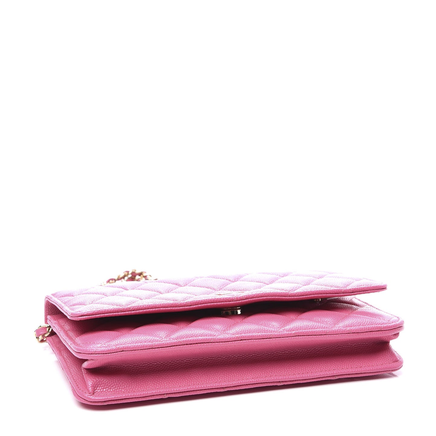 Caviar Quilted Wallet on Chain WOC Pink