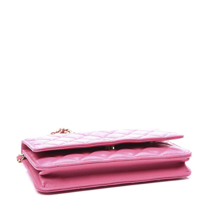 Chanel Caviar Quilted Wallet on Chain WOC Pink 3 of 11