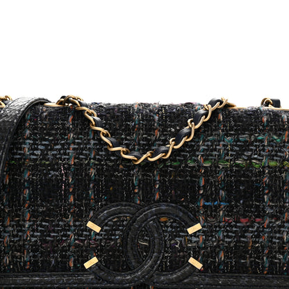 Chanel Tweed Snakeskin Quilted Small CC Filigree Flap Multicolor 8 of 14