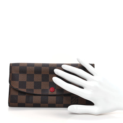 Louis Vuitton Damier Ebene Emilie Wallet Red 2 of 11