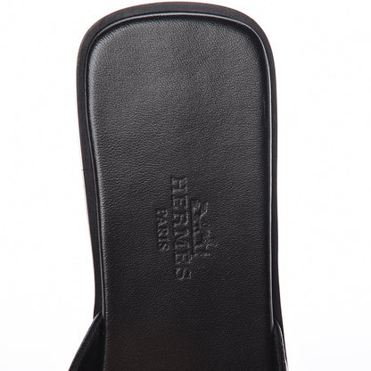 Hermes Goatskin Auteuil Sandals 36 Black 8 of 9