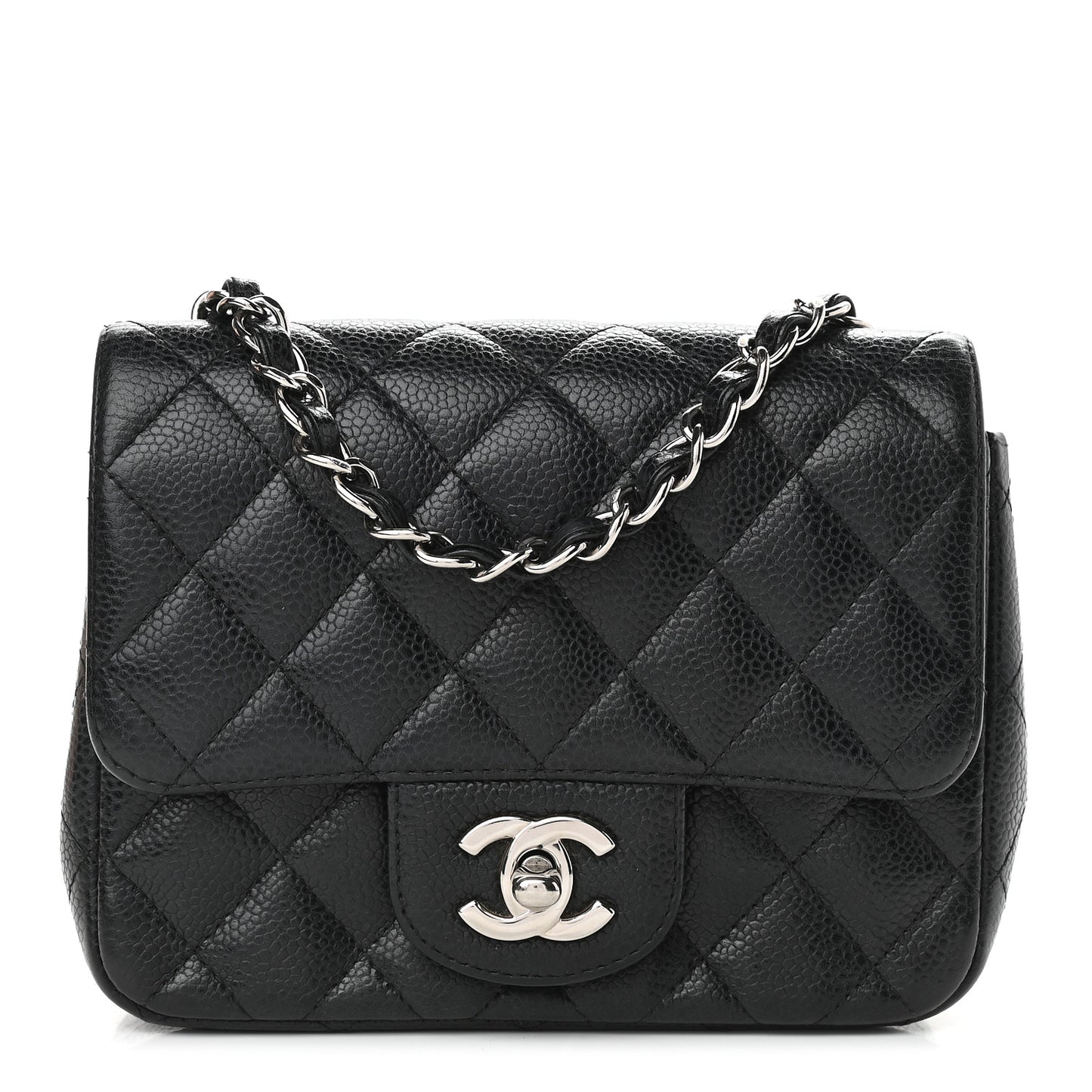 Caviar Quilted Mini Square Flap Black