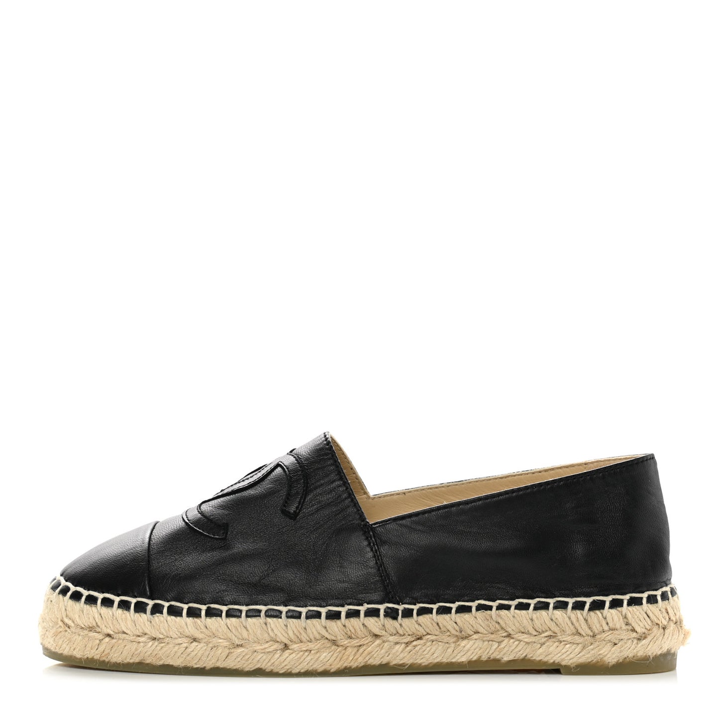 Lambskin CC Espadrilles 35 Black