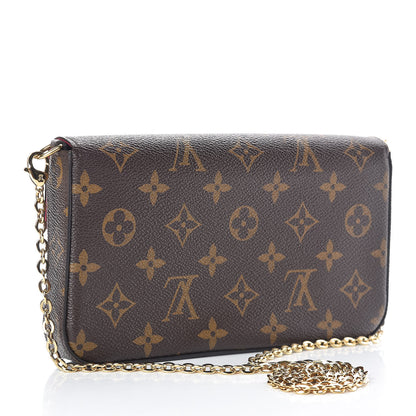 Louis Vuitton Monogram Pochette Felicie Chain Wallet Fuchsia 4 of 11