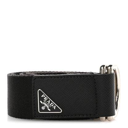 Prada Woven Re-Nylon Saffiano Mens Belt 90 36 Belt Black 1 of 4
