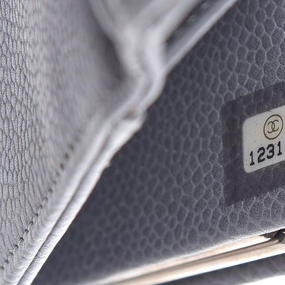 Chanel Caviar Timeless CC French Wallet Grey 8 of 13