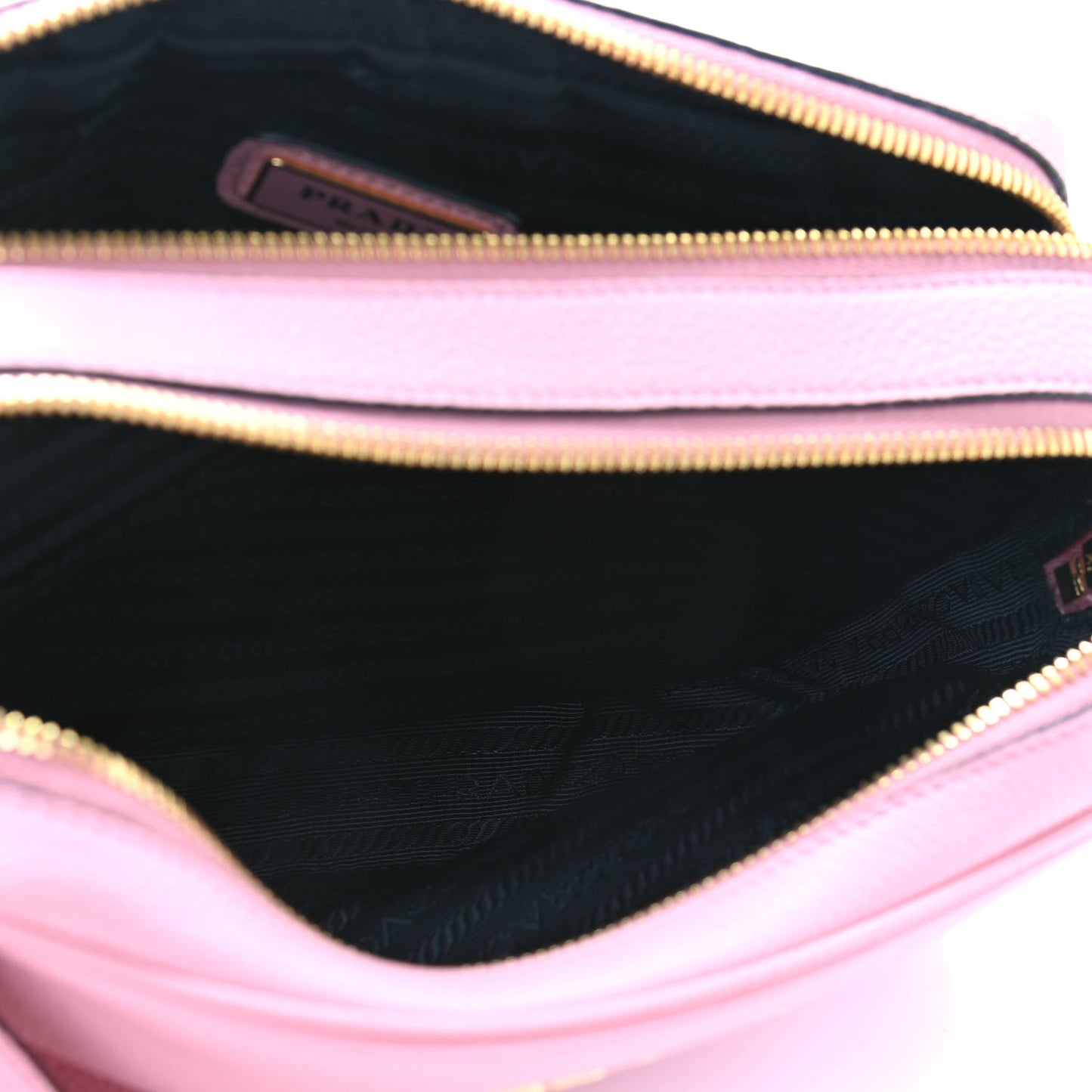 Vitello Daino Medium Double Zip Shoulder Bag Petalo
