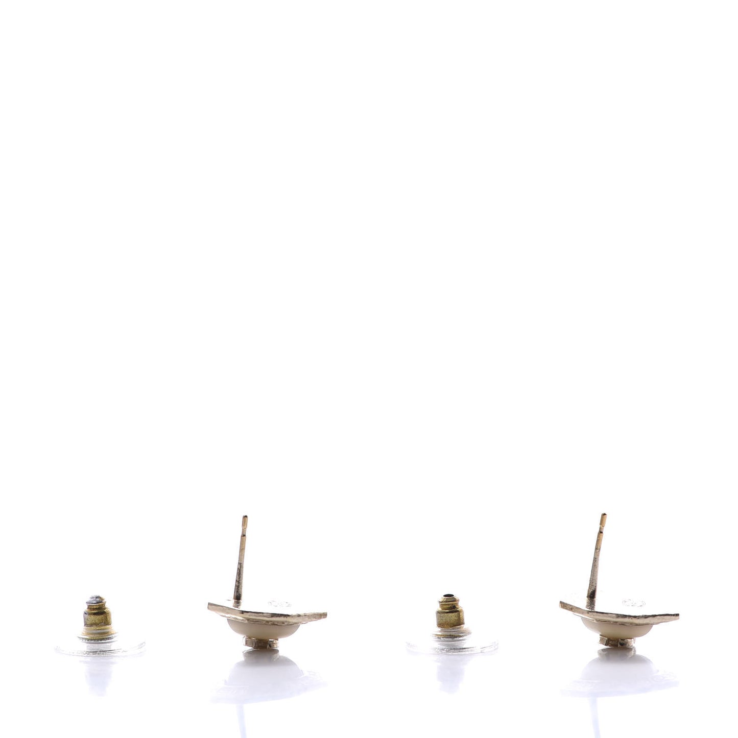 Resin CC Earrings White Gold
