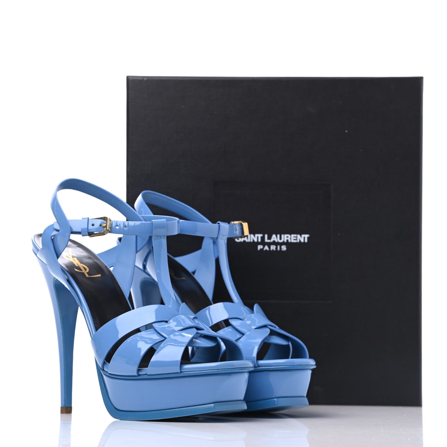 Patent Tribute 105 Platform Sandals 39.5 Bleu Clair