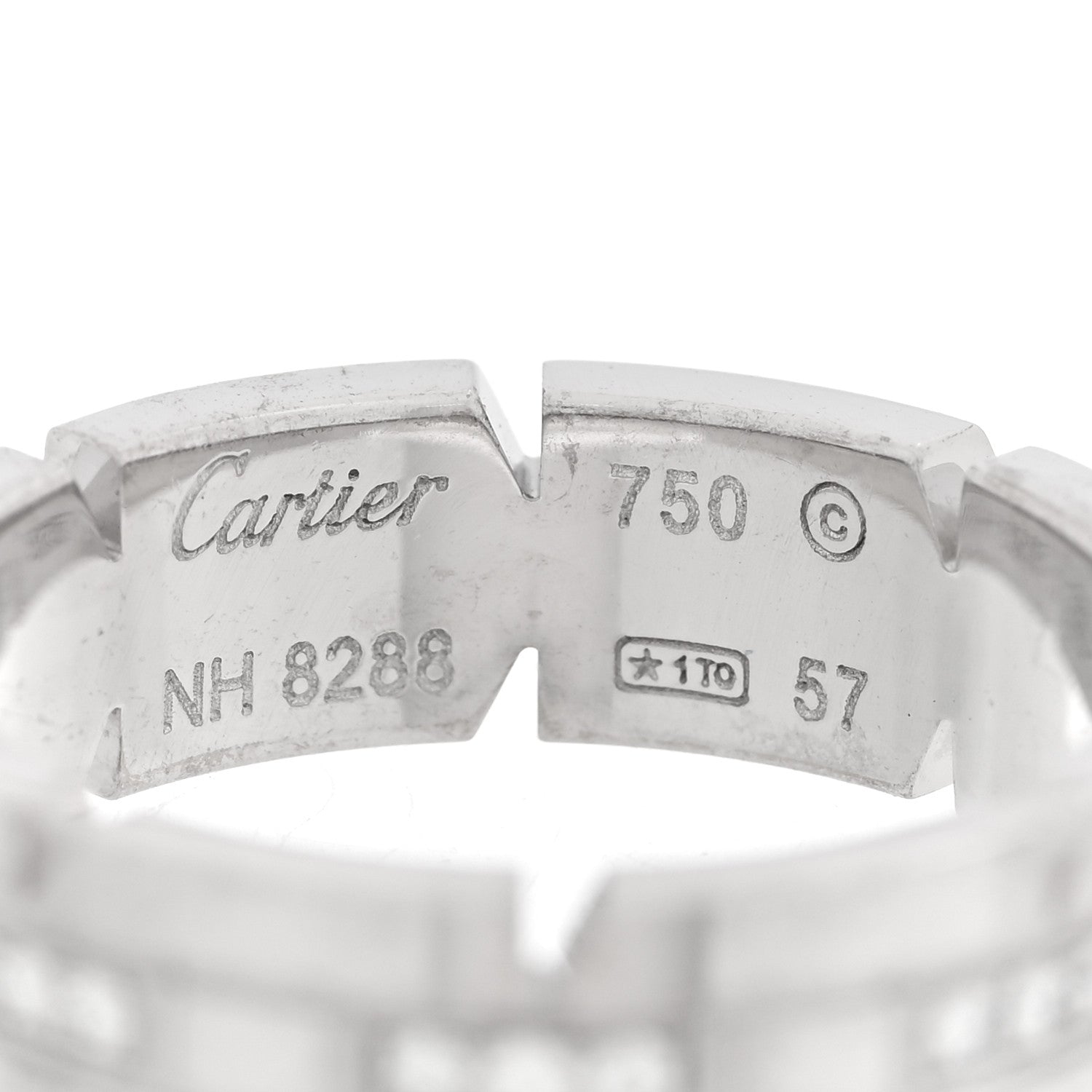 Cartier 18K White Gold Diamond Tank Francaise Band Ring 57 8 4 of 4