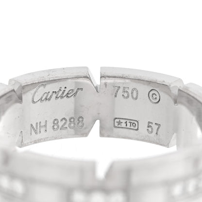 Cartier 18K White Gold Diamond Tank Francaise Band Ring 57 8 4 of 4