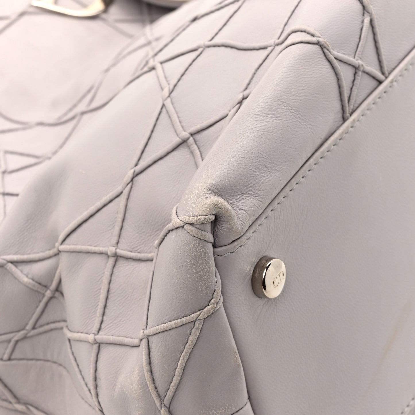 Lambskin Cannage Medium Granville Tote Lilac