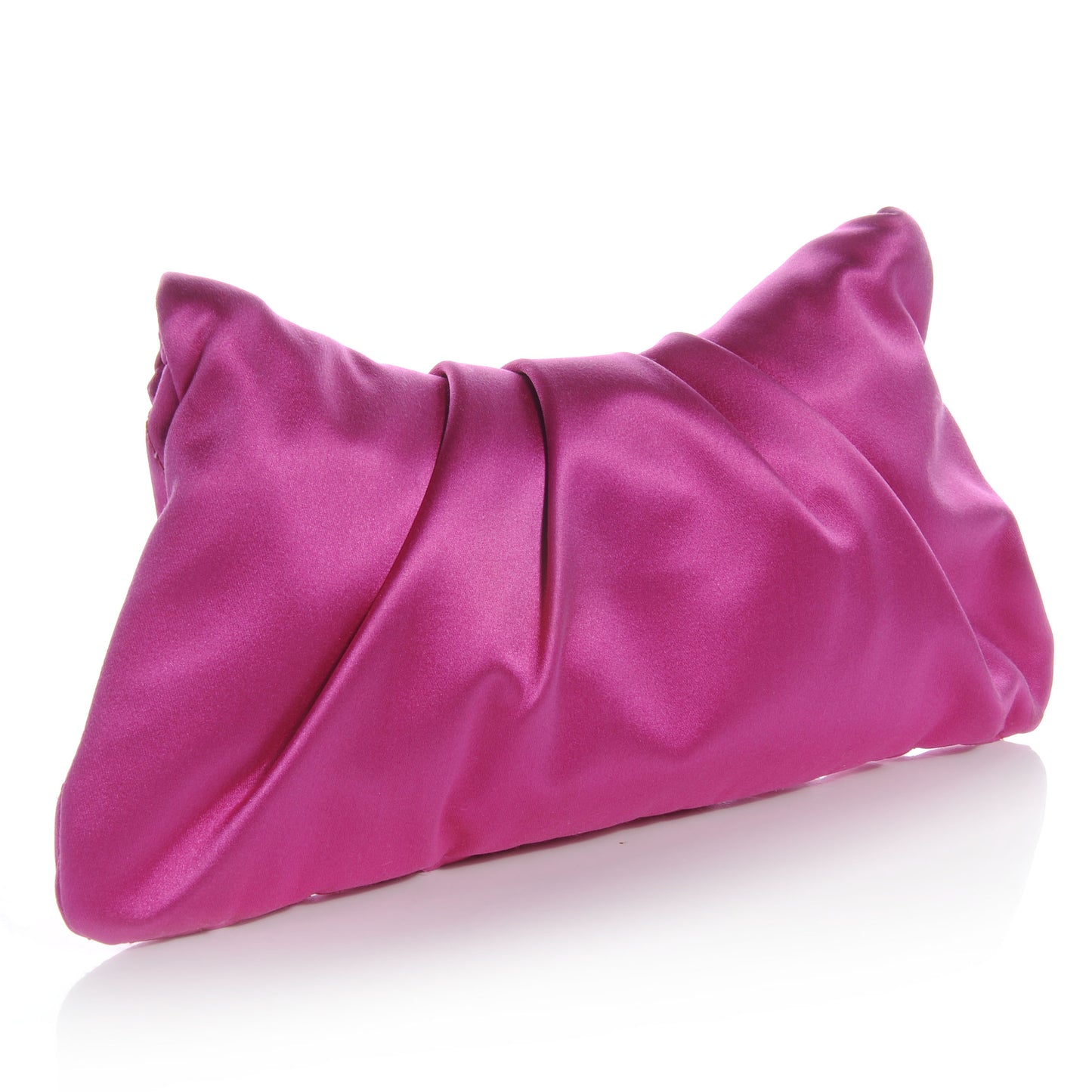 Satin Quilted Flap Clutch Fuchsia