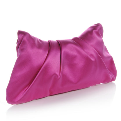 Chanel Satin Quilted Flap Clutch Fuchsia 3 of 7