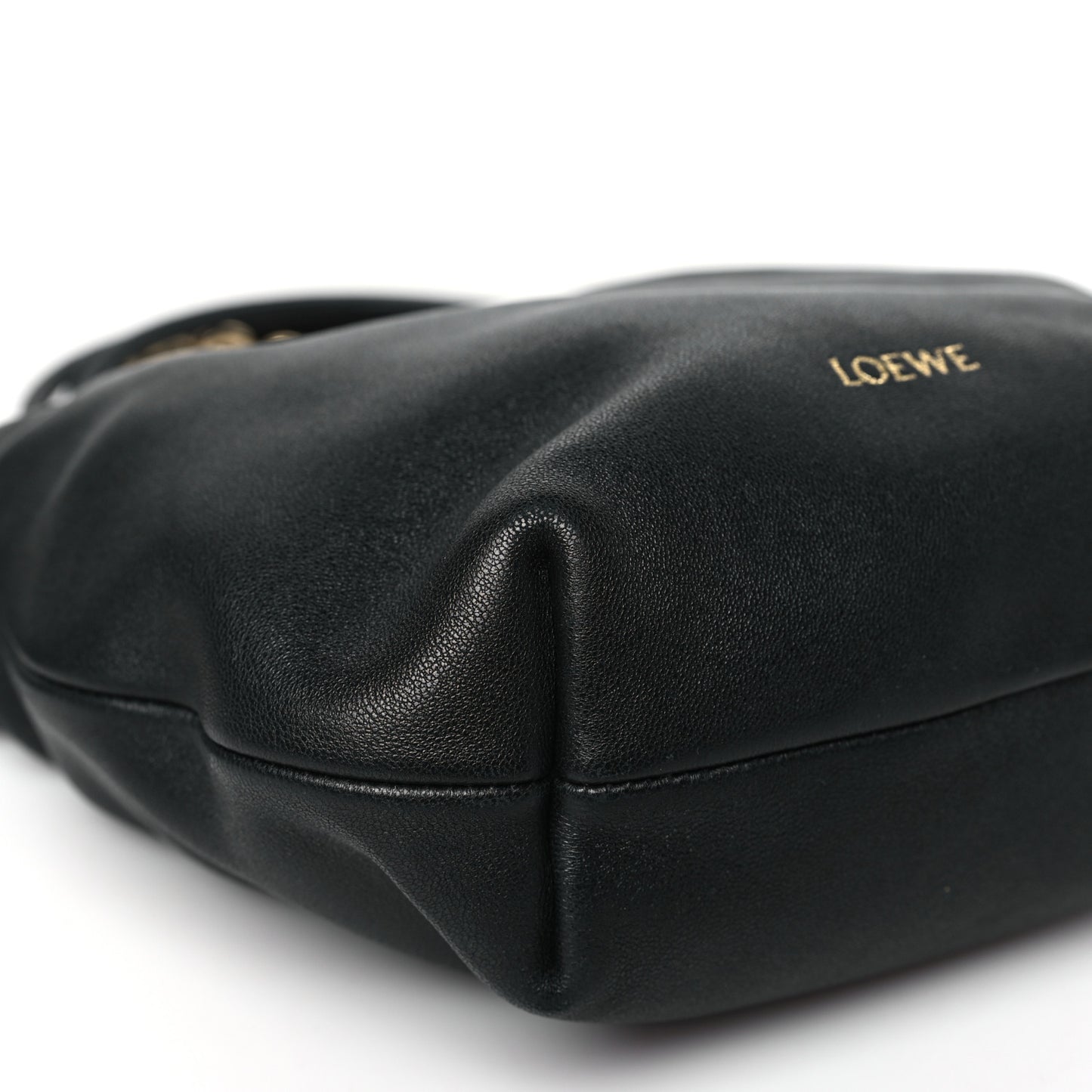 Mellow Nappa Donut Chain Mini Flamenco Knot Clutch Black