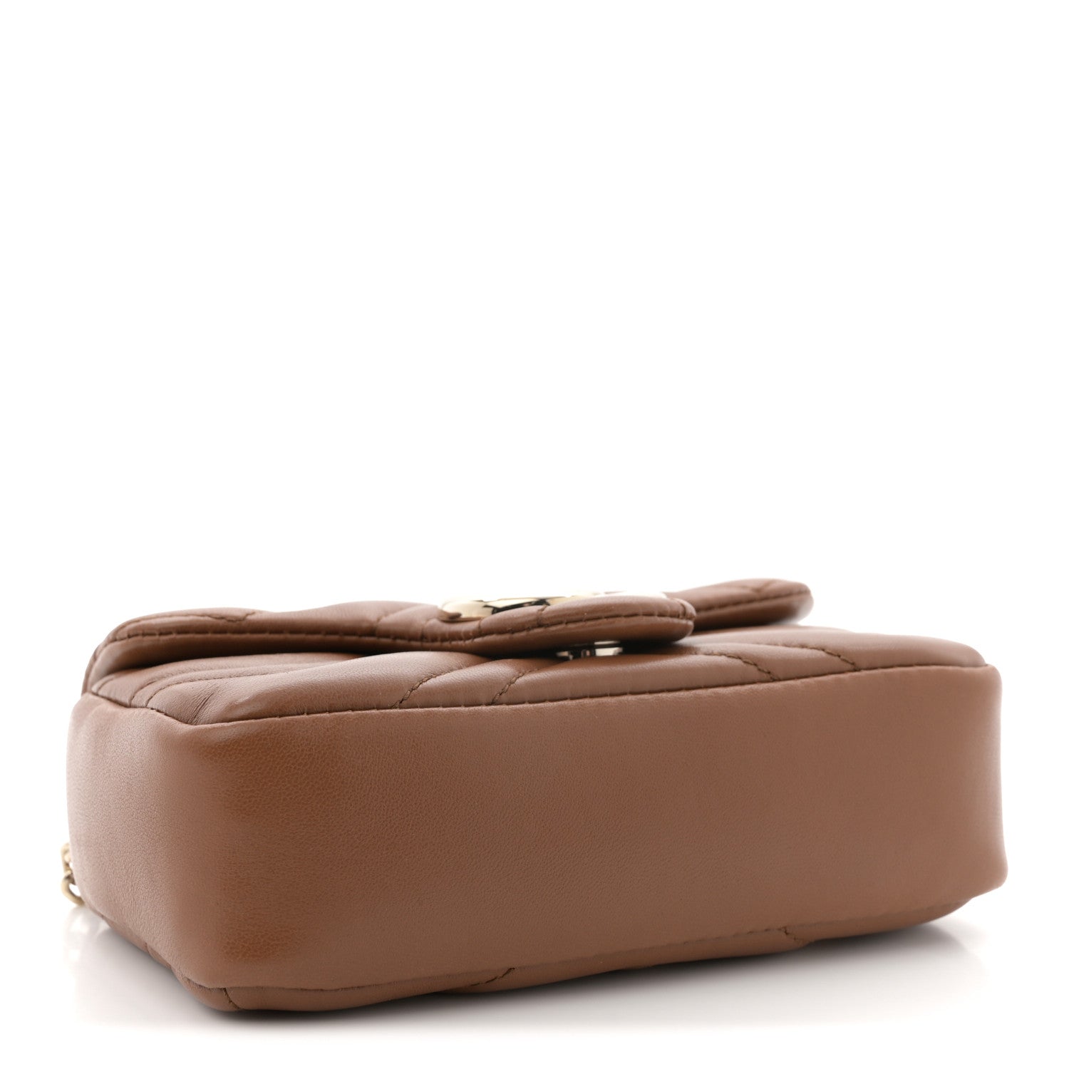 Gucci Lambskin Matelasse Mini GG Marmont Shoulder Bag Brown 4 of 11