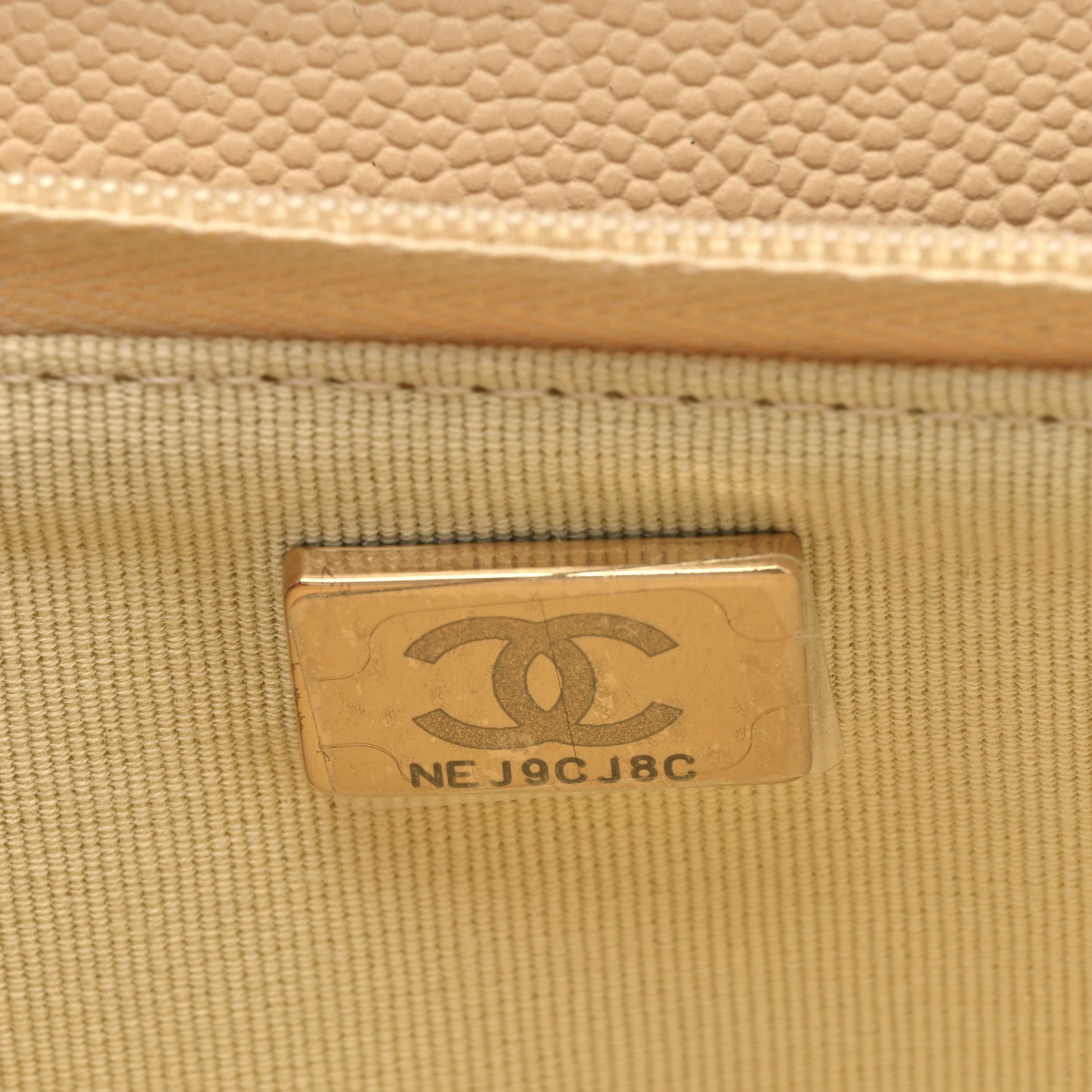Caviar Quilted Wallet on Chain WOC Light Yellow