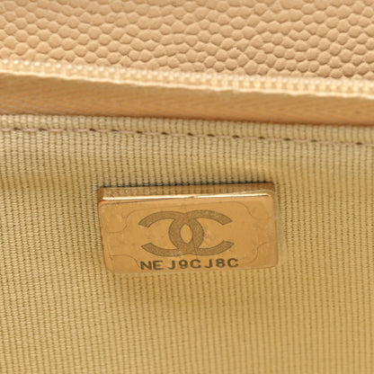 Chanel Caviar Quilted Wallet on Chain WOC Light Yellow 9 of 10