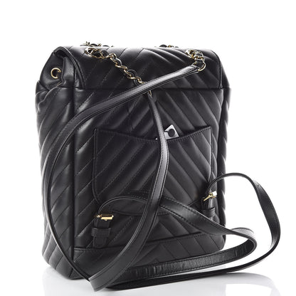 Chanel Calfskin Chevron Quilted Small Urban Spirit Backpack Black 3 of 10