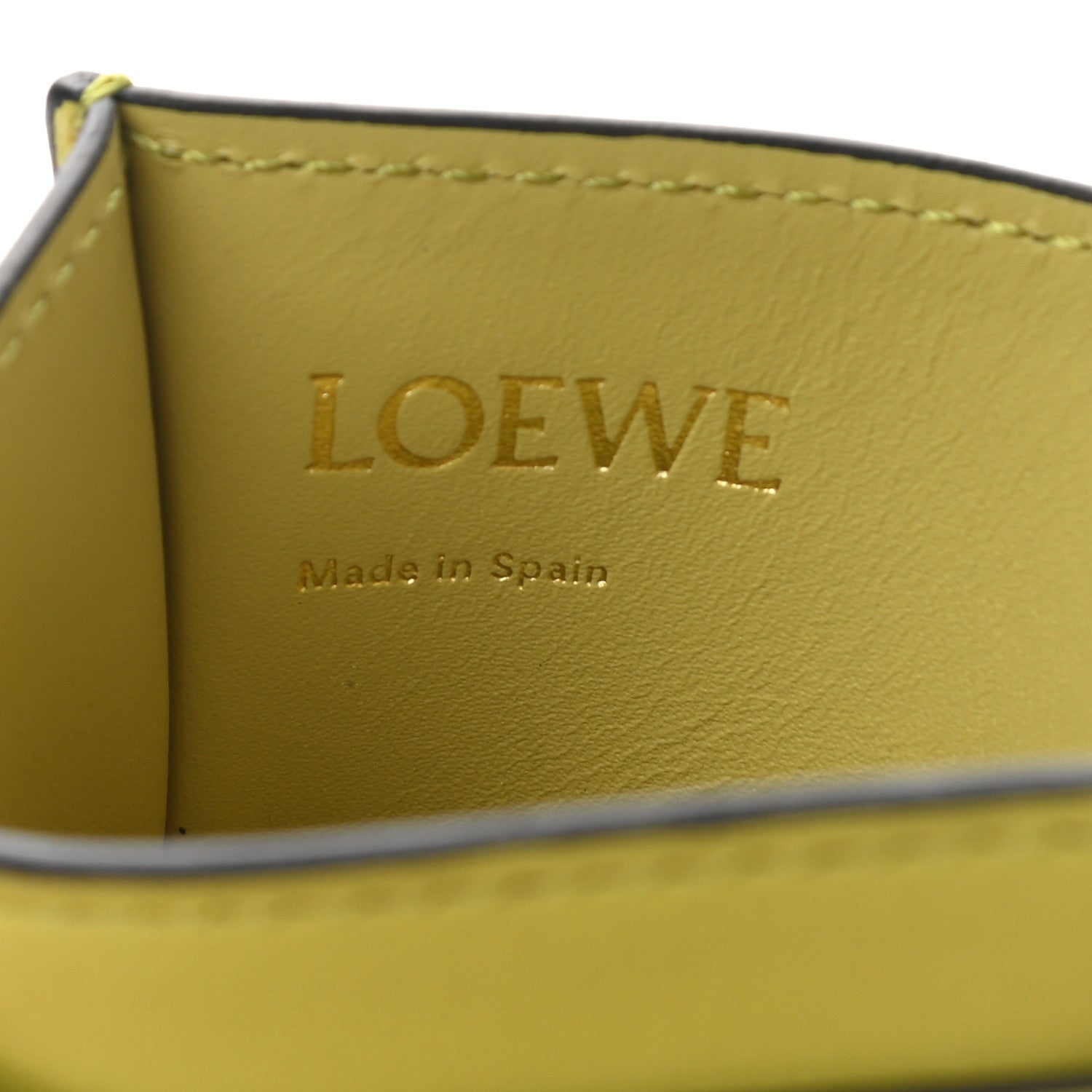 Loewe Calfskin Embossed Anagram Cardholder Lime Yellow 5 of 8