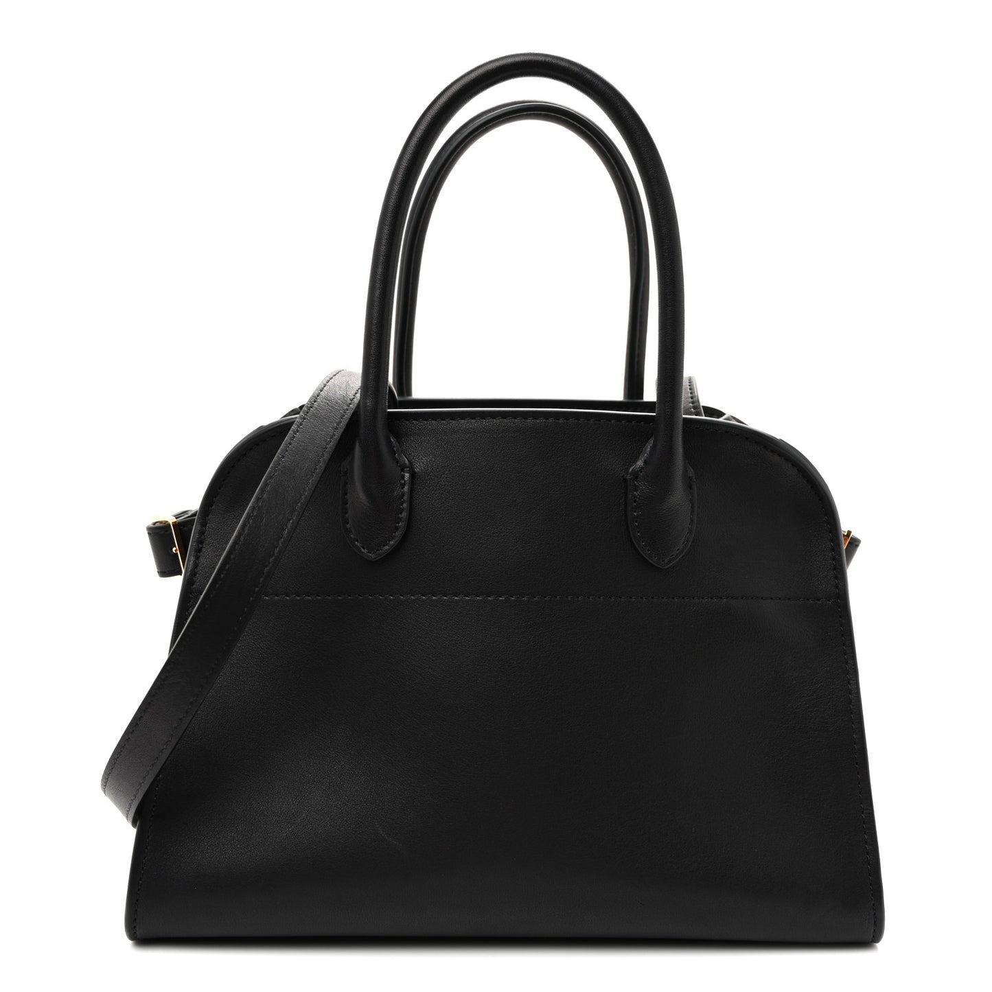 Polished Saddle Calfskin Soft Margaux 10 Bag Black