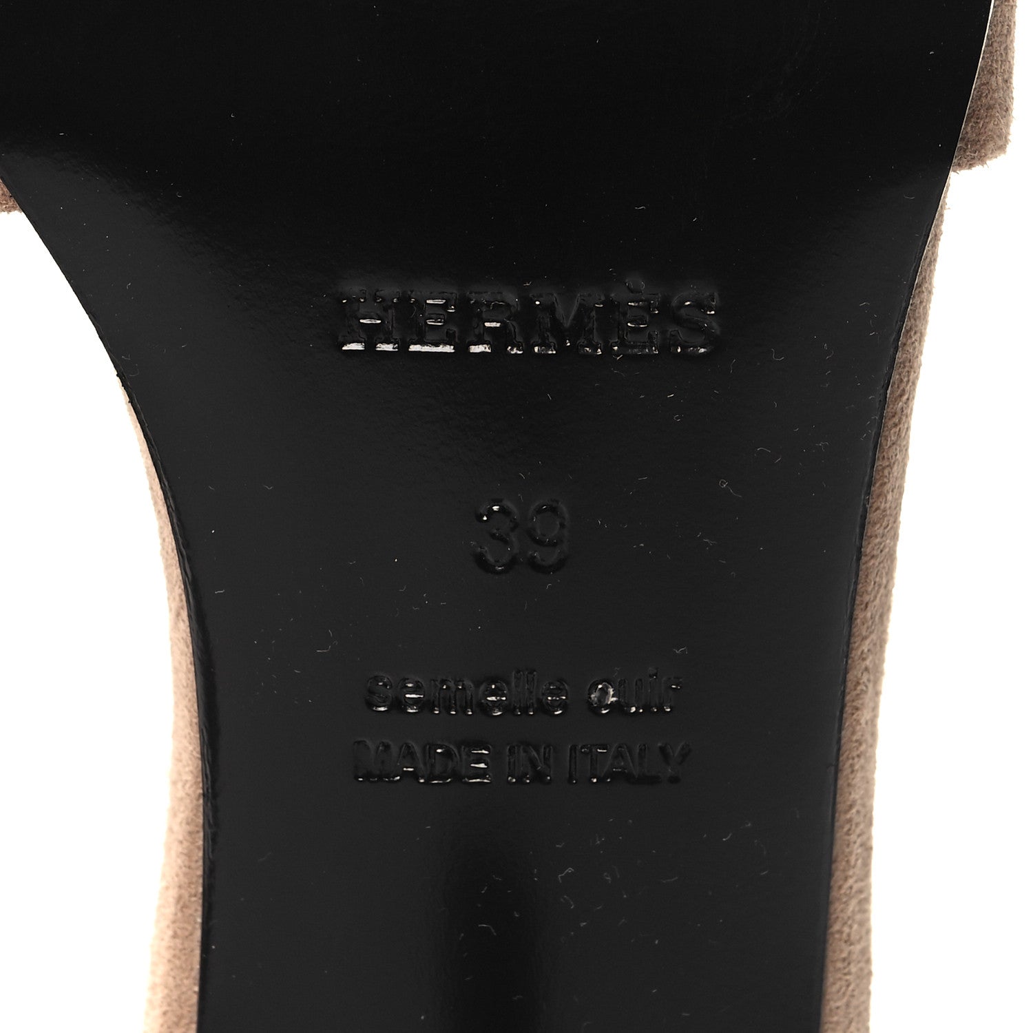 Hermes Suede Goatskin Giny 55 Sandals 39 Nude 7 of 9