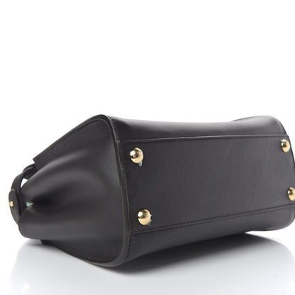Fendi Vitello Seta Nabuk Pequin Mini Peekaboo Iconic Satchel Ebano Tobacco Moro 3 of 11