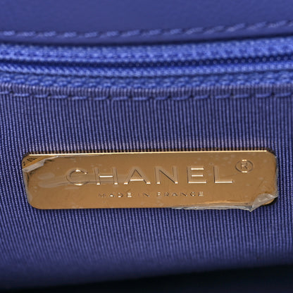 Chanel Shiny Goatskin Quilted Large Chanel 19 Flap Blue 6 of 9