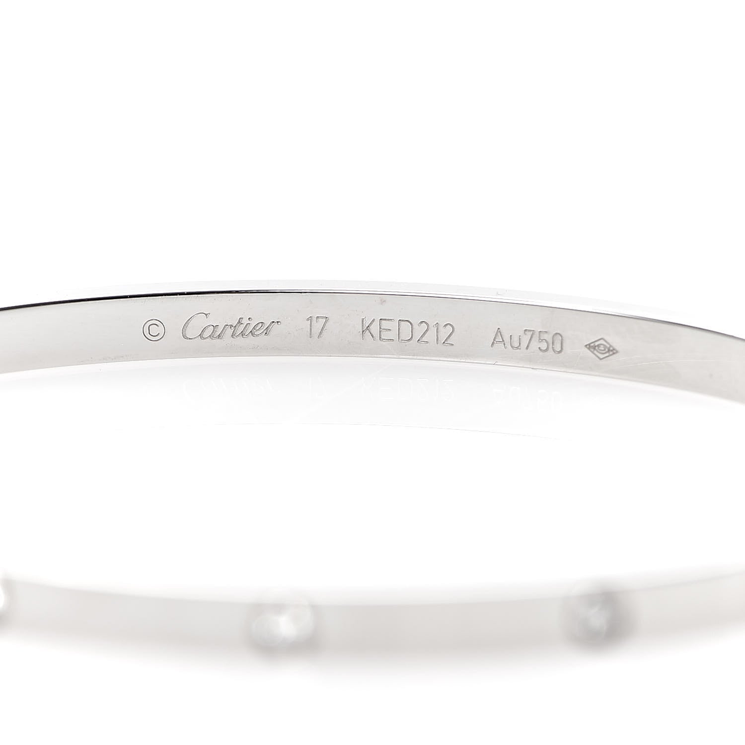 Cartier 18K White Gold 10 Diamond Small LOVE Bracelet 17 4 of 6