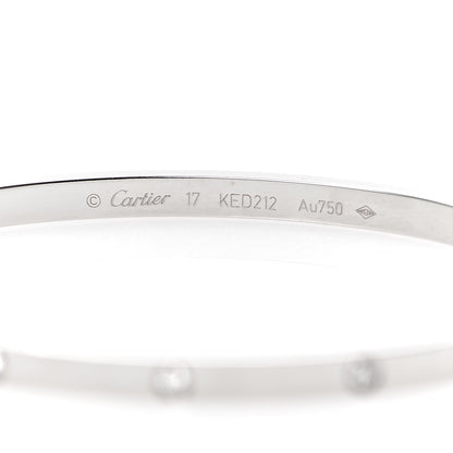 Cartier 18K White Gold 10 Diamond Small LOVE Bracelet 17 4 of 6