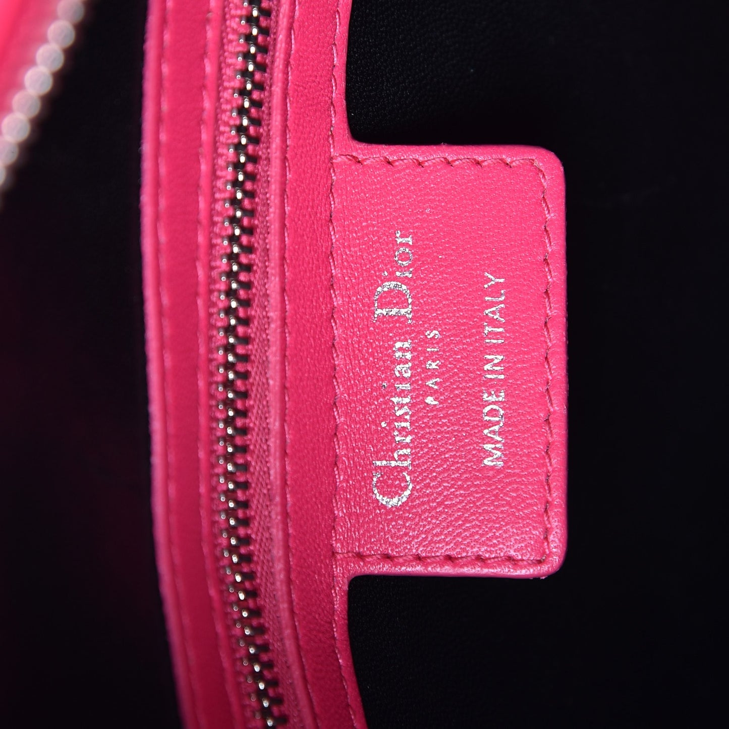 Lambskin Cannage Large Tri-Color Lady Dior Fuchsia Anemone Black
