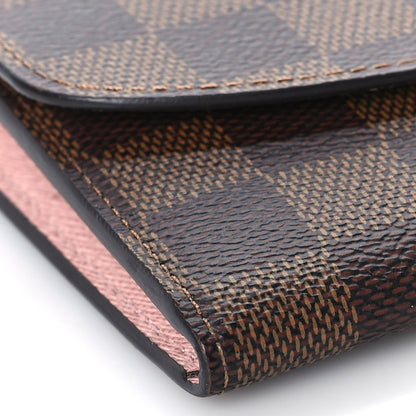 Louis Vuitton Damier Ebene Emilie Wallet Rose Ballerine 7 of 9