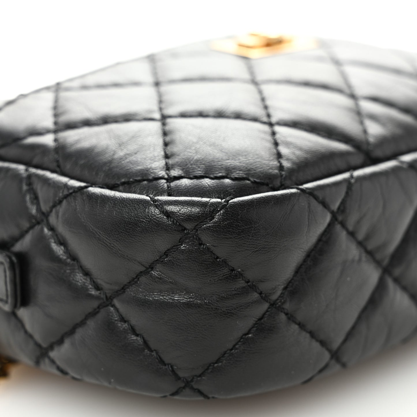 Aged Calfskin Quilted Mini Reissue Camera Case Black