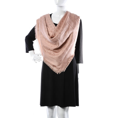 Louis Vuitton Silk Wool Monogram Shawl Natural 1 of 11