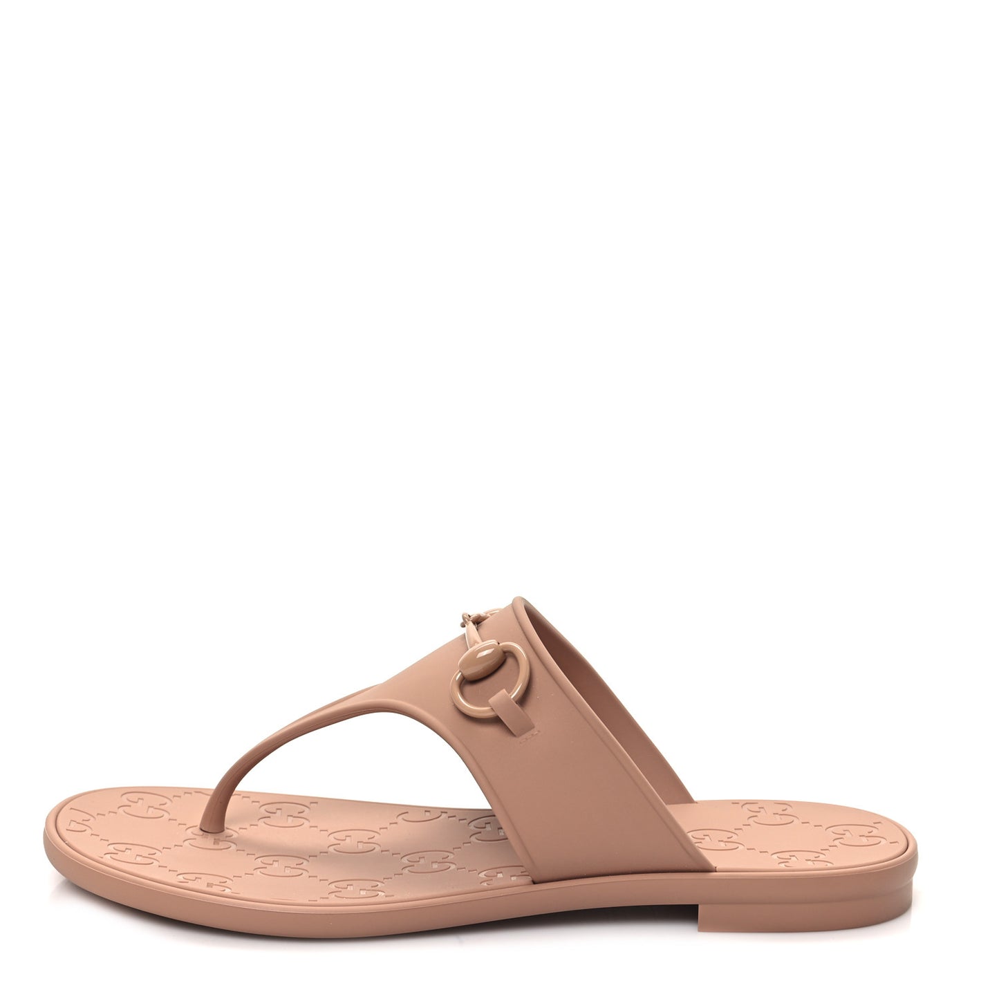 Rubber Womens Horsebit Thong Sandals 38 Vintage Camel