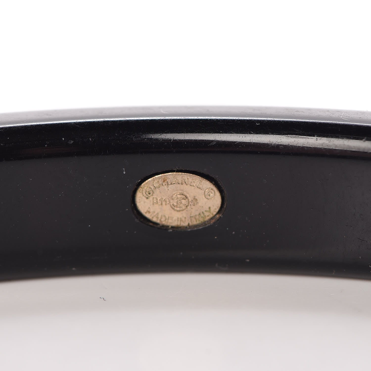 Chanel Resin Metal CC Bangle Set of 3 Black White Gold 4 of 6
