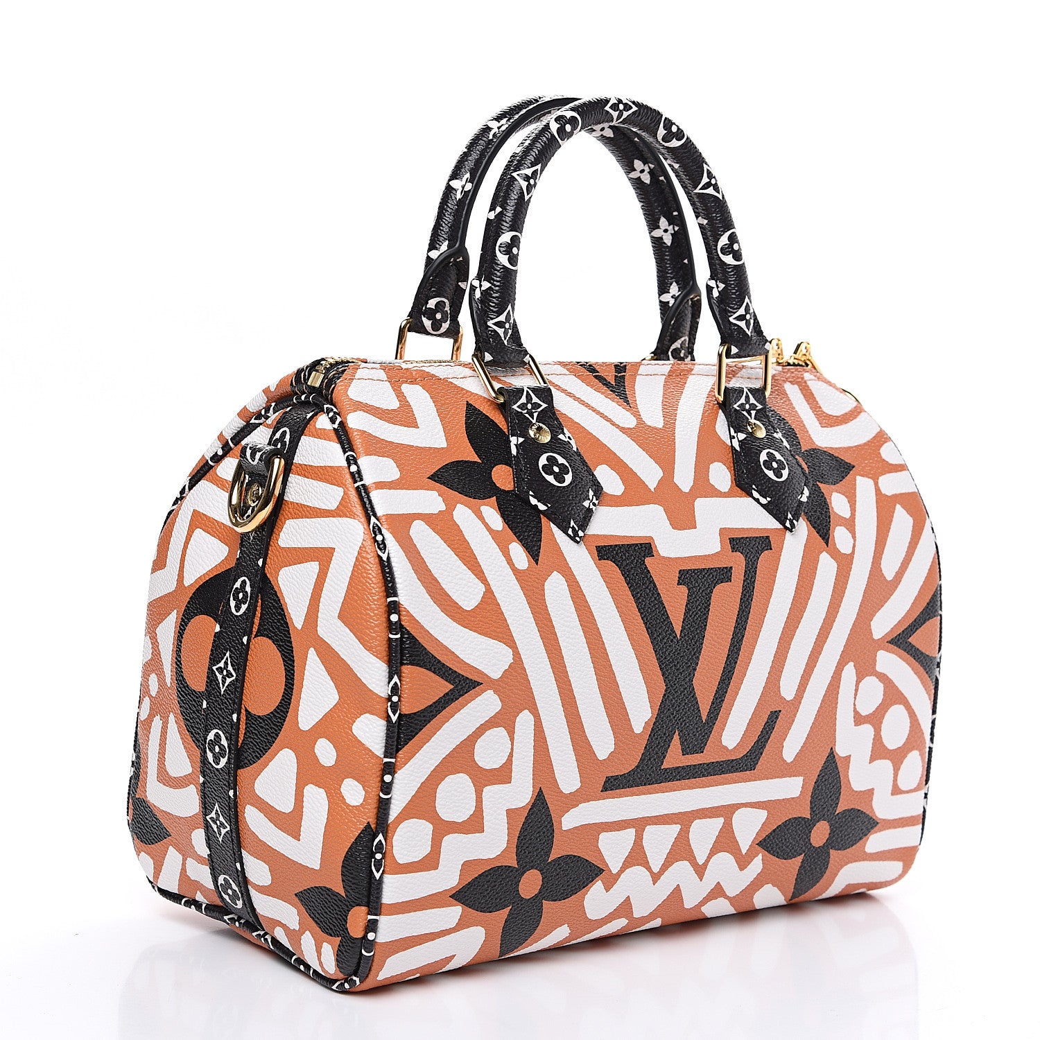 Louis Vuitton Monogram Giant Crafty Speedy Bandouliere 25 Creme Caramel 2 of 7