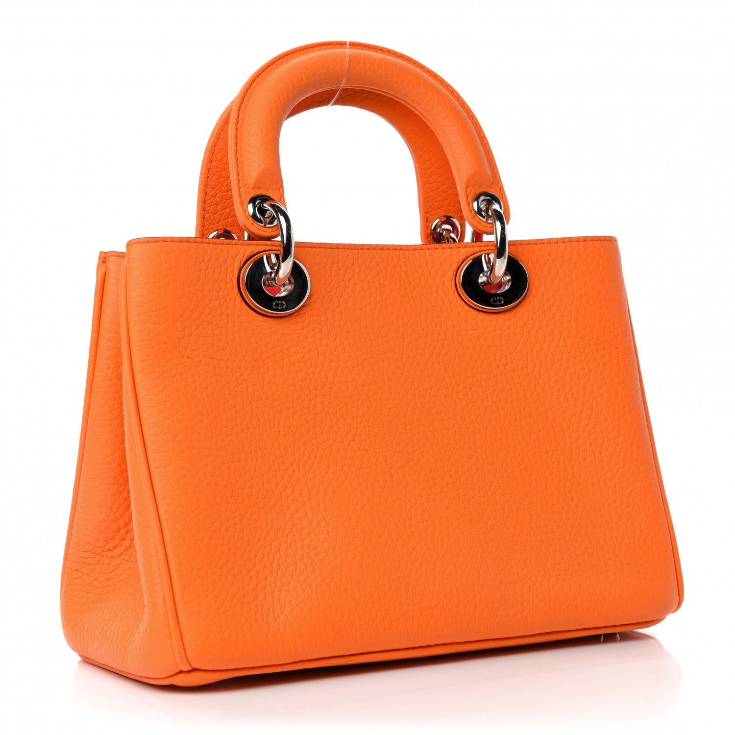Christian Dior Calfskin Mini Diorissimo Tote Orange 2 of 12
