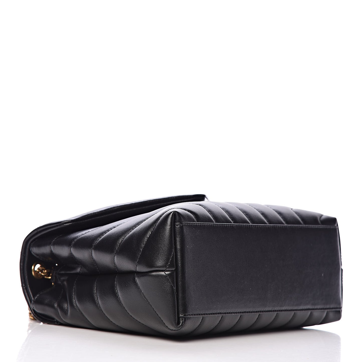 Calfskin Y Quilted Monogram Small Loulou Chain Satchel Black
