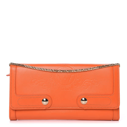 Versace Calfskin Chain Flap Wallet Orange 1 of 10