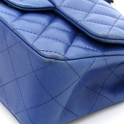 Chanel Lambskin Quilted Mini Rectangular Flap Blue 12 of 16