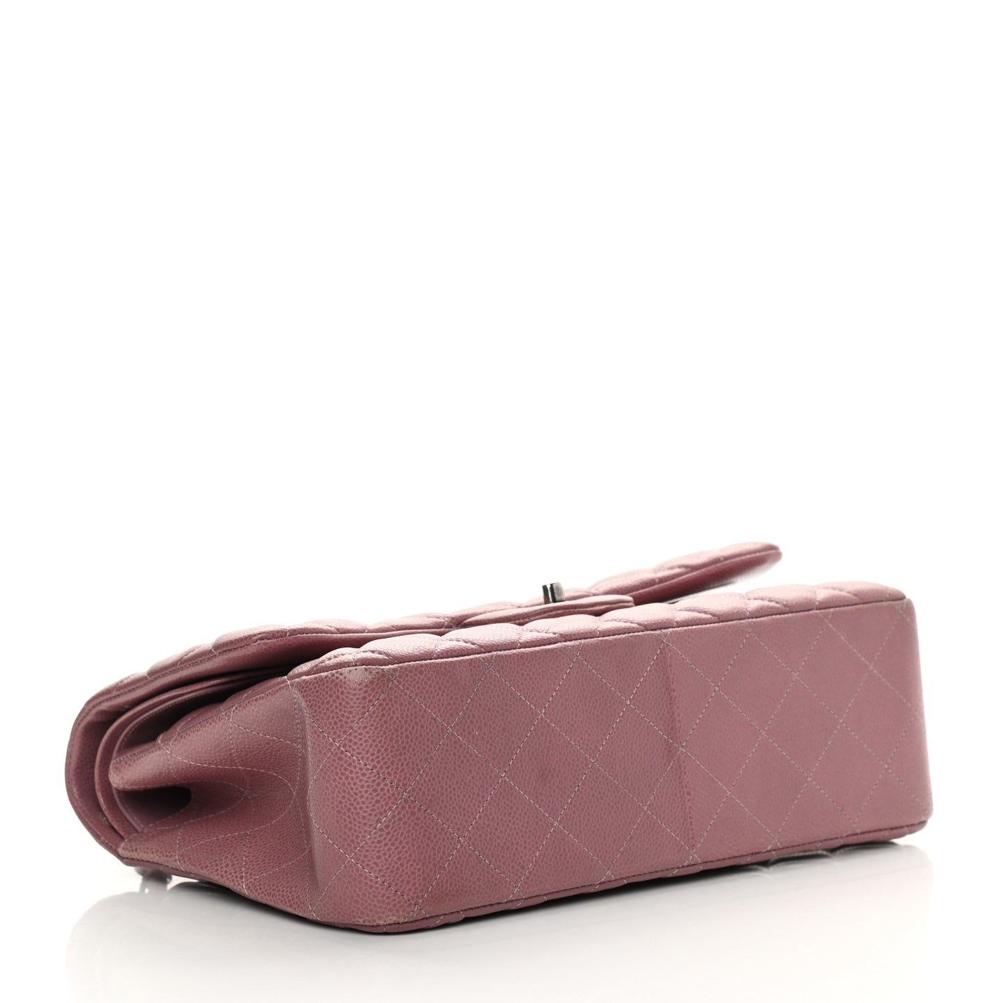 Caviar Quilted Jumbo Double Flap Light Purple