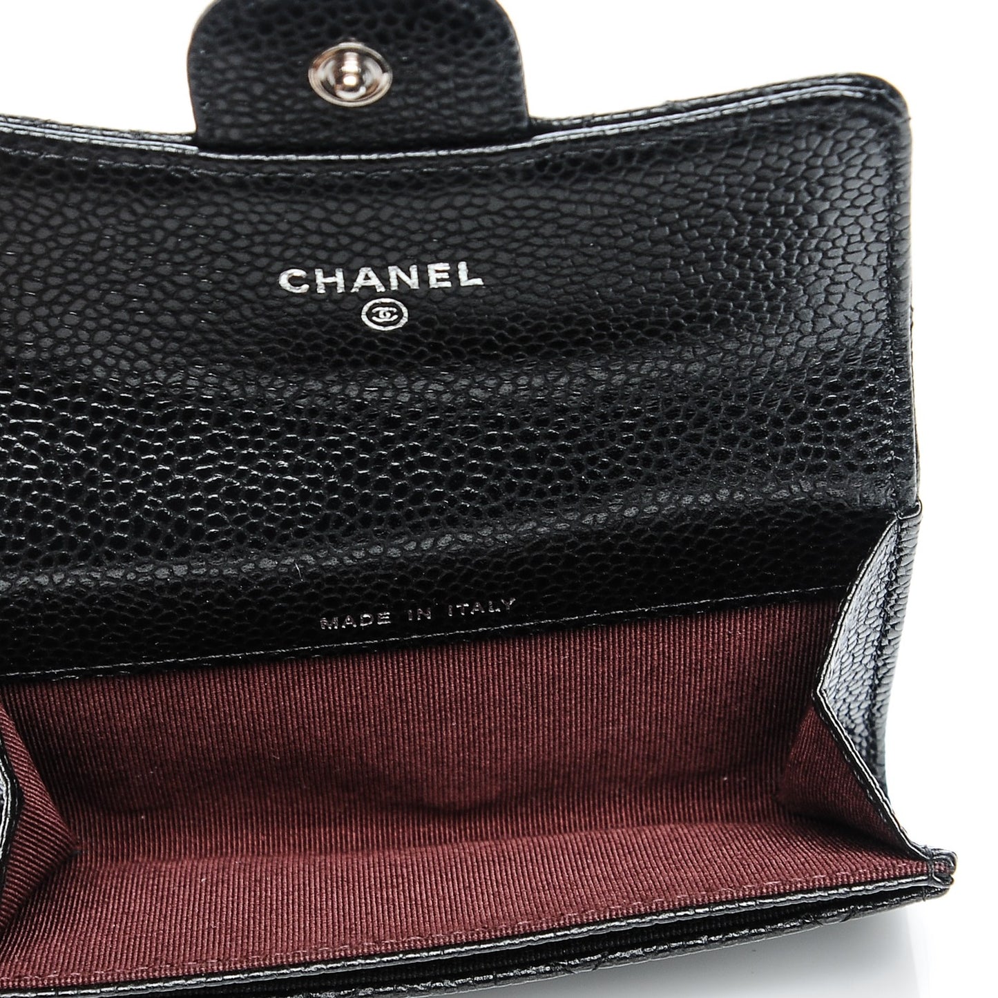 Caviar Quilted Flap Card Holder Black