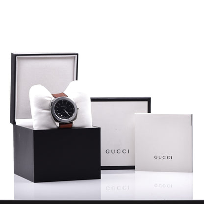 Gucci Stainless Steel Calfskin 44mm GG2570 Toscano Quartz Watch Black 9 of 9