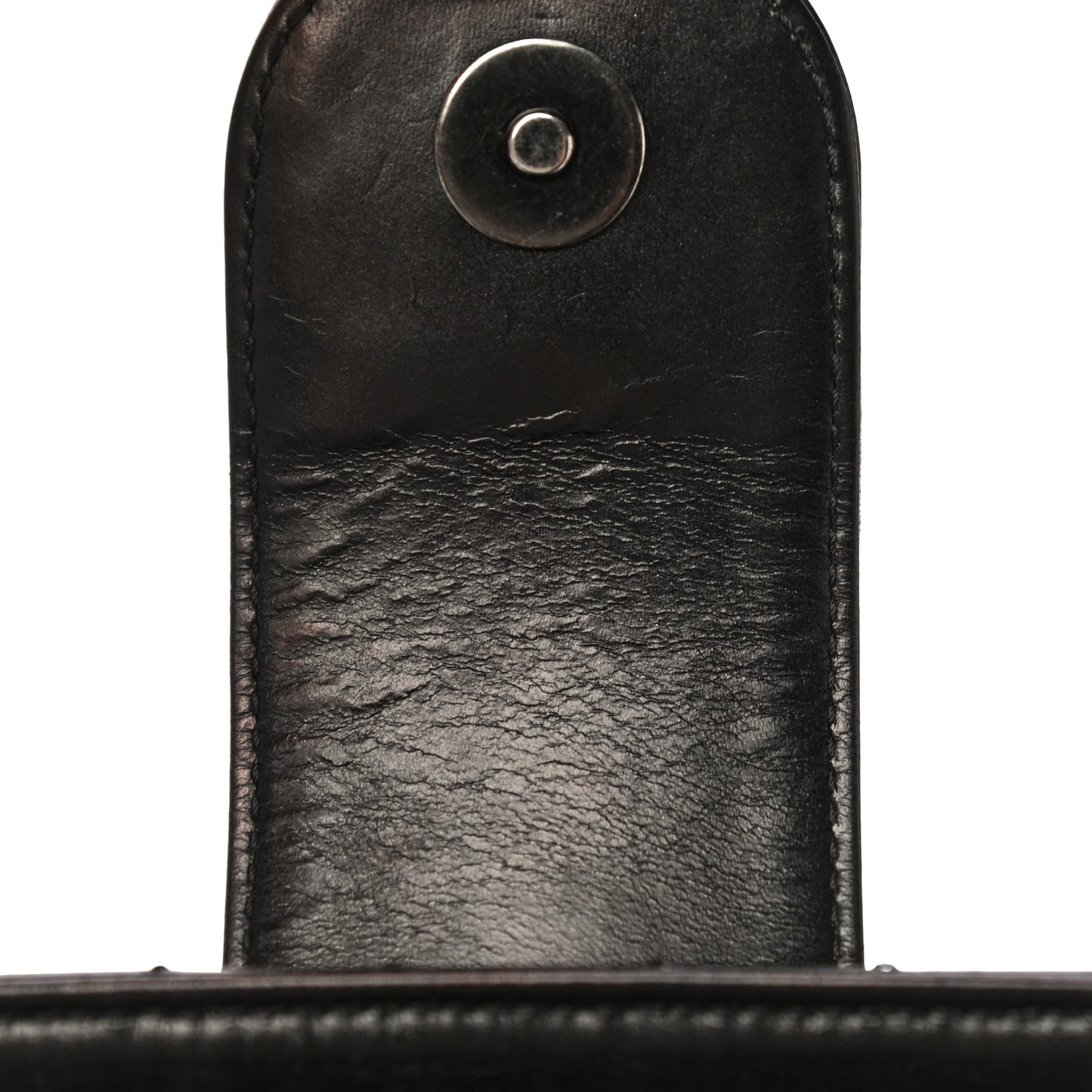 Aged Calfskin Quilted Zip Clutch Black