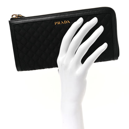 Prada Tessuto Nylon Quilted Zip Around Wallet Black 2 of 8