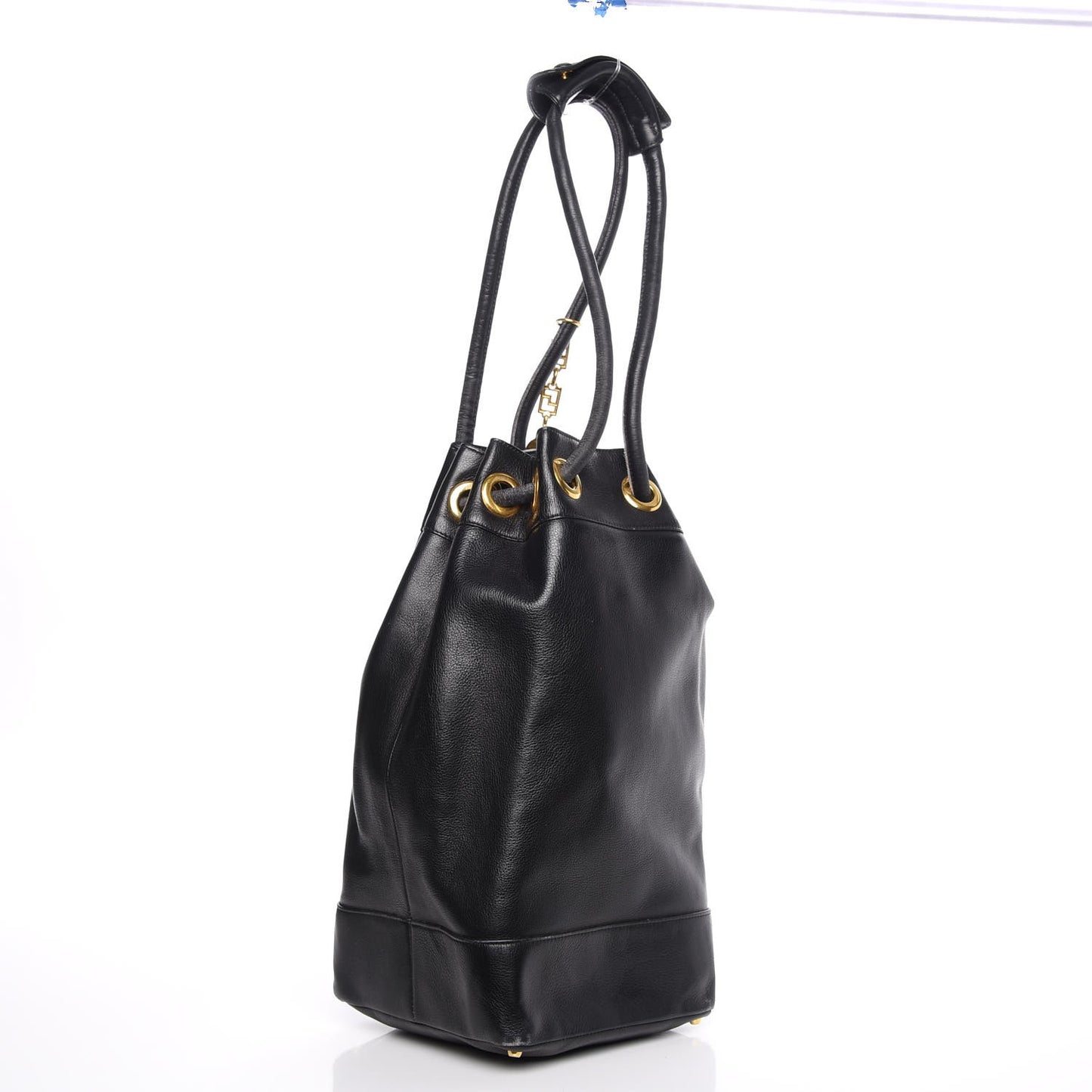 Calfskin Drawstring Bag Black