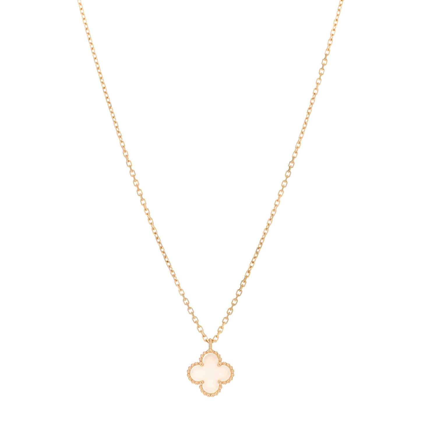 18K Yellow Gold Mother of Pearl Sweet Alhambra Pendant Necklace